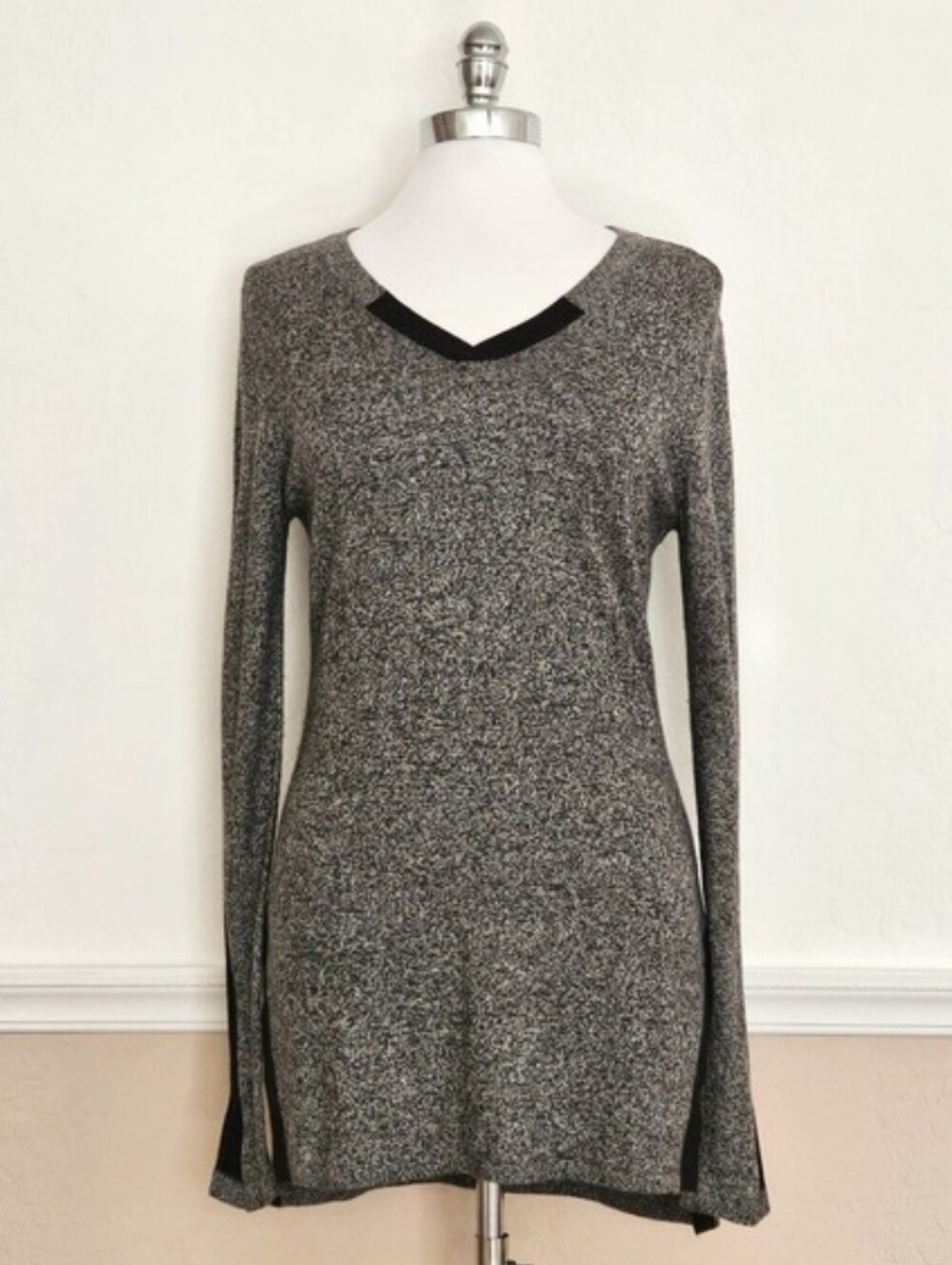 Smartwool Womens Shadow Pine Tunic Sweater Merino Wool Small Marled Gray